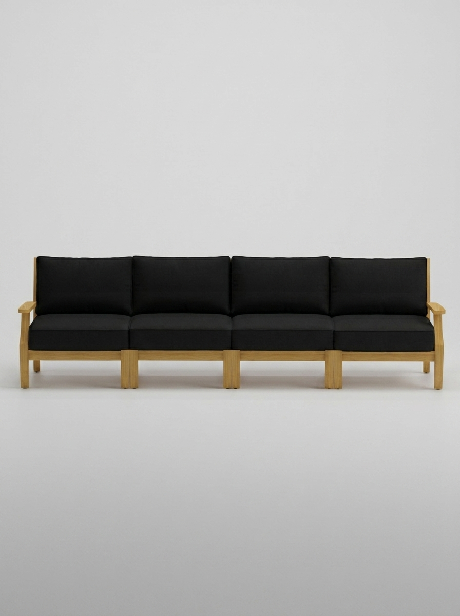 04A Mila 4 Seat Sofa - Canvas Black - Jrs Patio San Diego
