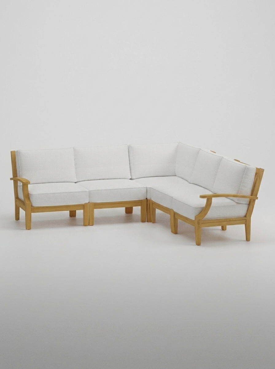 05C Mila Corner Sectional Set - Olefin White - Jrs Patio San Diego