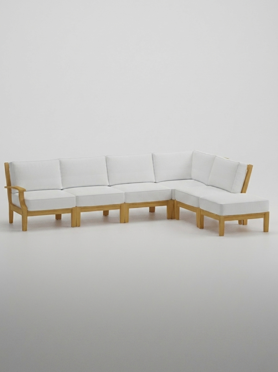 06B Mila Right-Arm Sectional Set - Olefin White - Jrs Patio San Diego
