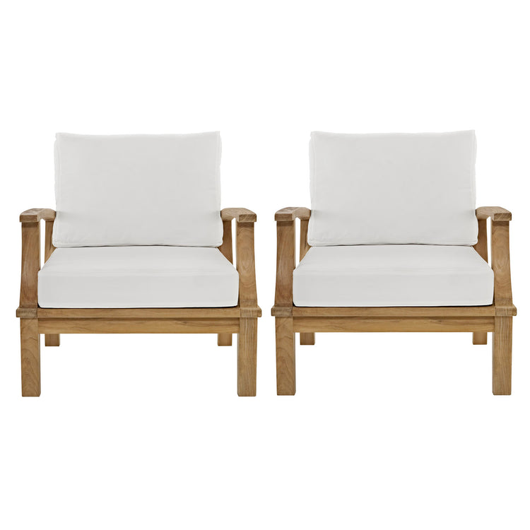 Marina 2 Piece Outdoor Patio Teak Set - Natural White