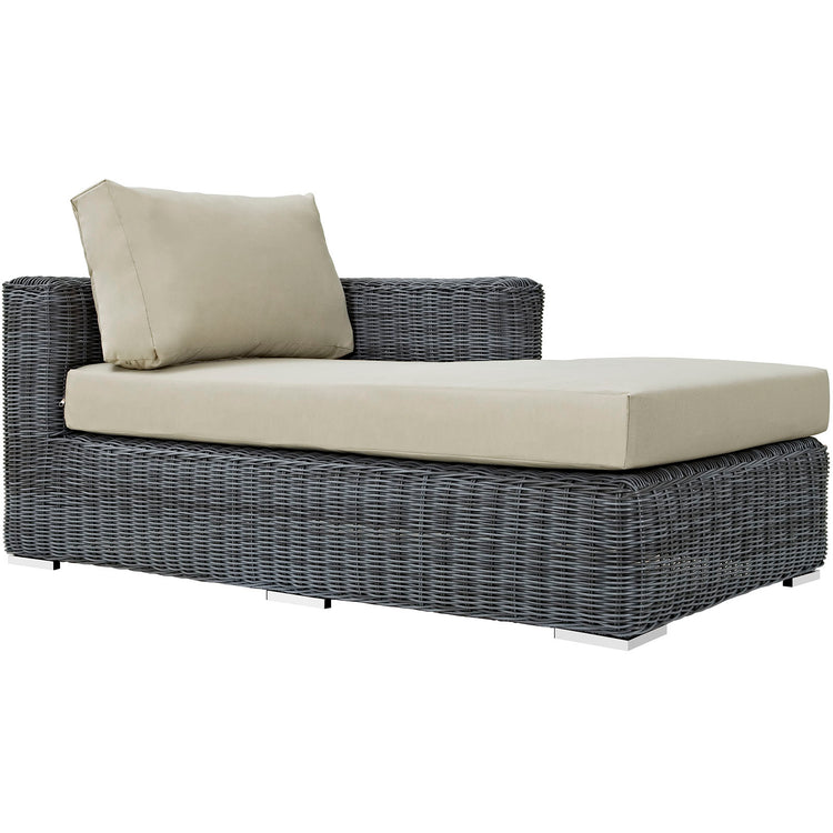 Summon Outdoor Patio Sunbrella® Right Arm Chaise - Canvas Antique Beige