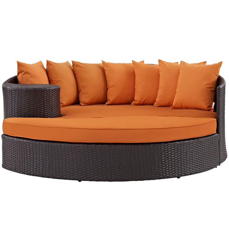 Convene Outdoor Patio Daybed - Espresso Orange