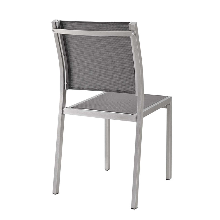 Shore Outdoor Patio Aluminum Side Chair - Silver Gray