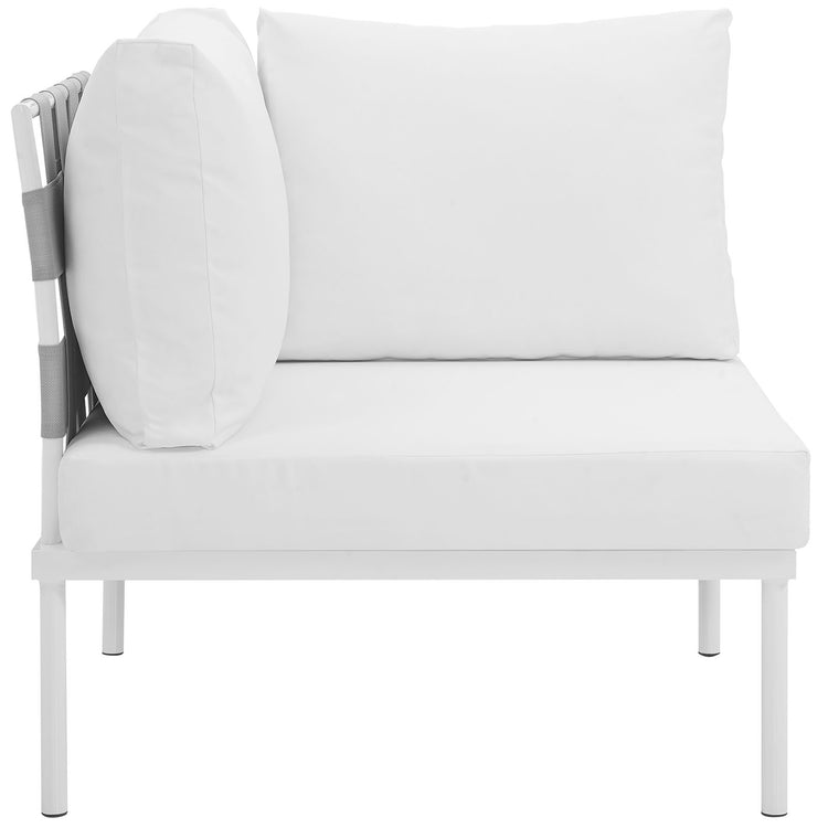 Harmony Outdoor Patio Aluminum Corner Sofa - White White