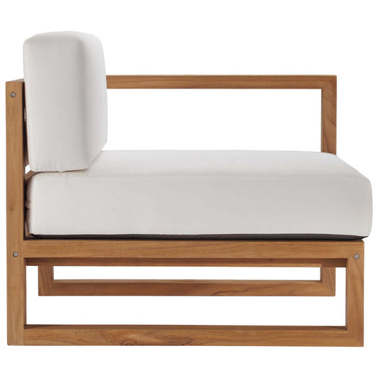 Upland 3-Piece Outdoor Patio Teak Wood Sectional Sofa Set - Natural White