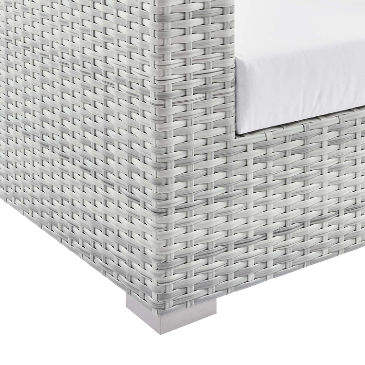 Convene Outdoor Patio Left-Arm Loveseat - Light Gray White