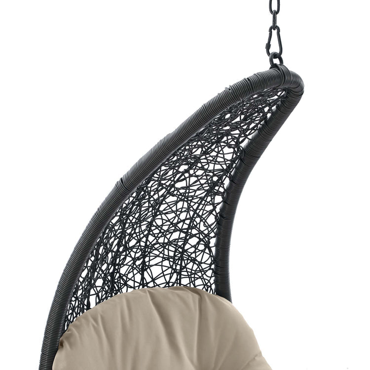 Landscape Hanging Chaise Lounge Outdoor Patio Swing Chair - Light Gray Beige