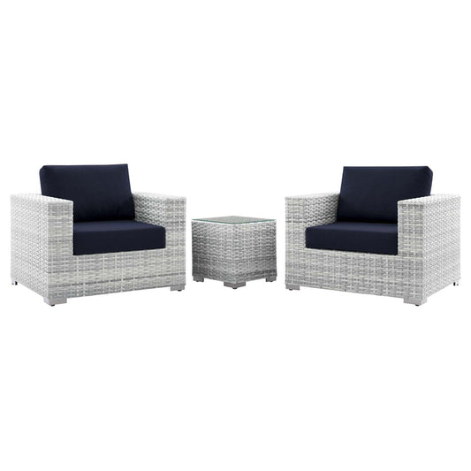 Convene 3-Piece Outdoor Patio Set - Light Gray Navy