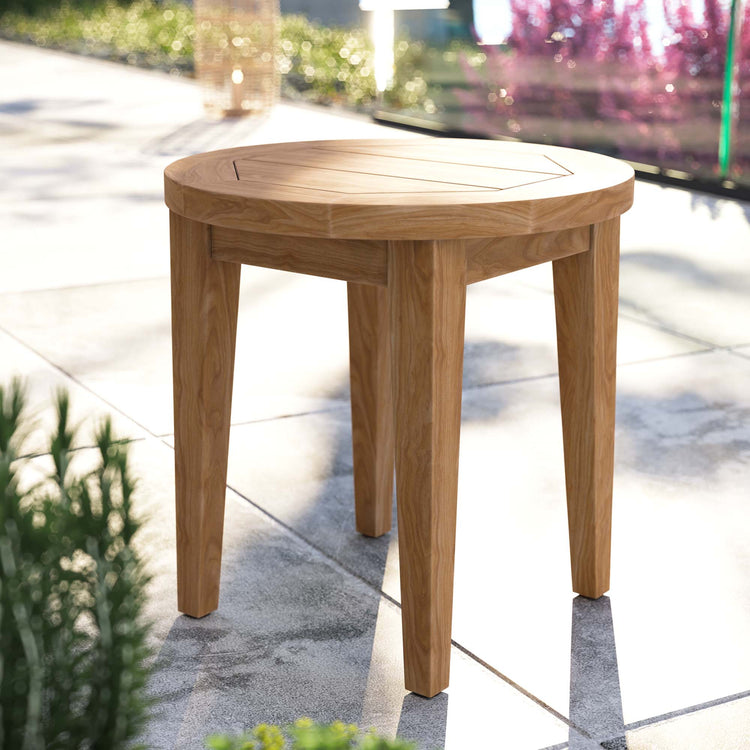 Brisbane Teak Wood Outdoor Patio Side Table - Default Title