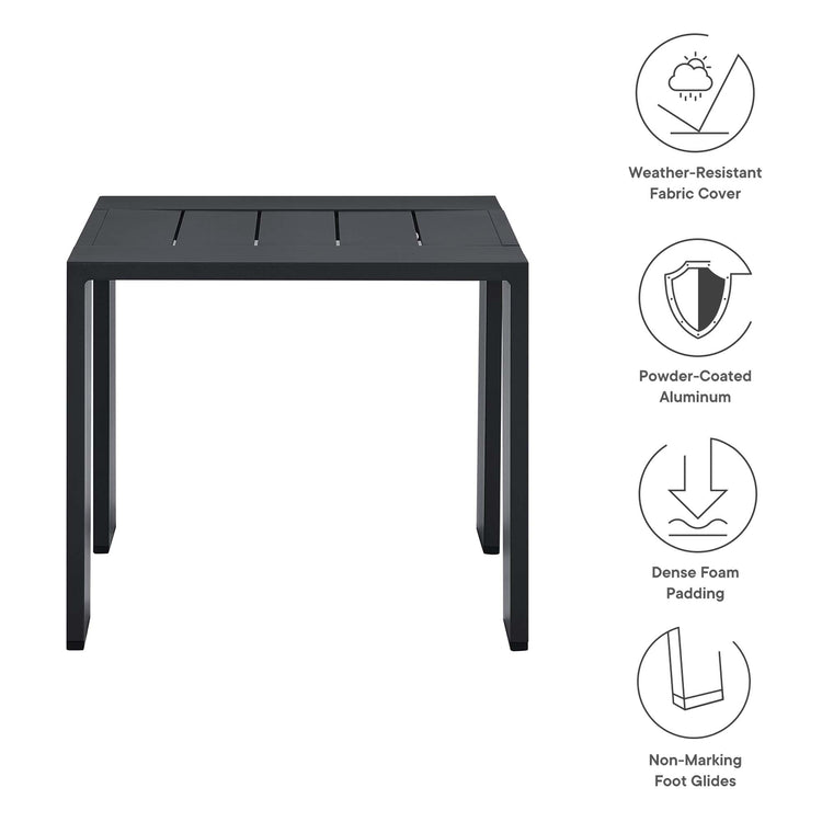 Tahoe Outdoor Patio Powder-Coated Aluminum End Table - Default Title