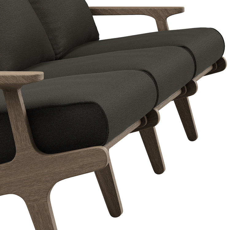 Saratoga Outdoor Teak Sofa - Flint Gray