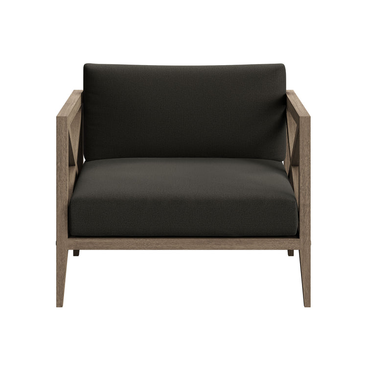 Northlake 3-Piece Outdoor Teak Wood Furniture Set with Armchair and Side Table - Flint Gray