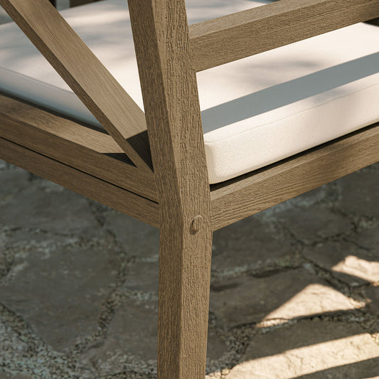 Northlake Outdoor Teak Dining Armchair - Weathered Gray