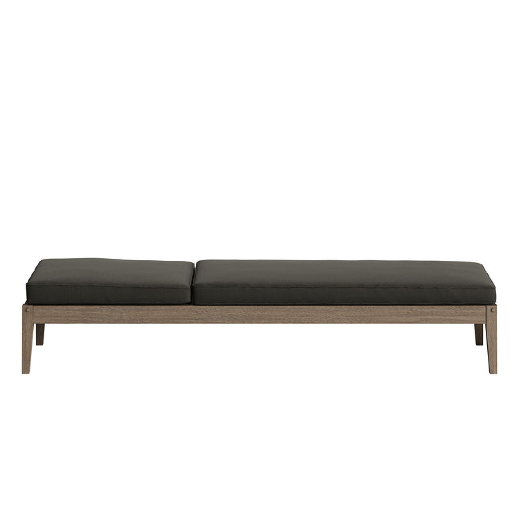 Northlake 3-Piece Outdoor Teak Wood Furniture Set with Chaise Lounges and Side Table - Flint Gray
