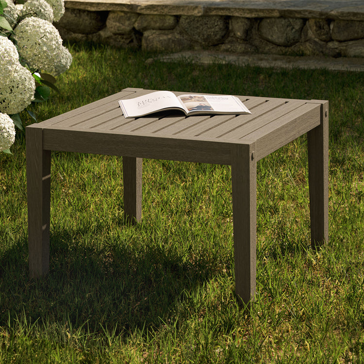 Northlake Square Outdoor Patio Teak Side Table - Default Title