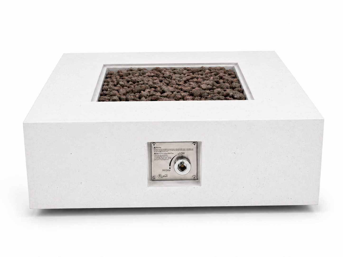 JRC42 Square White Concrete Fire Pit