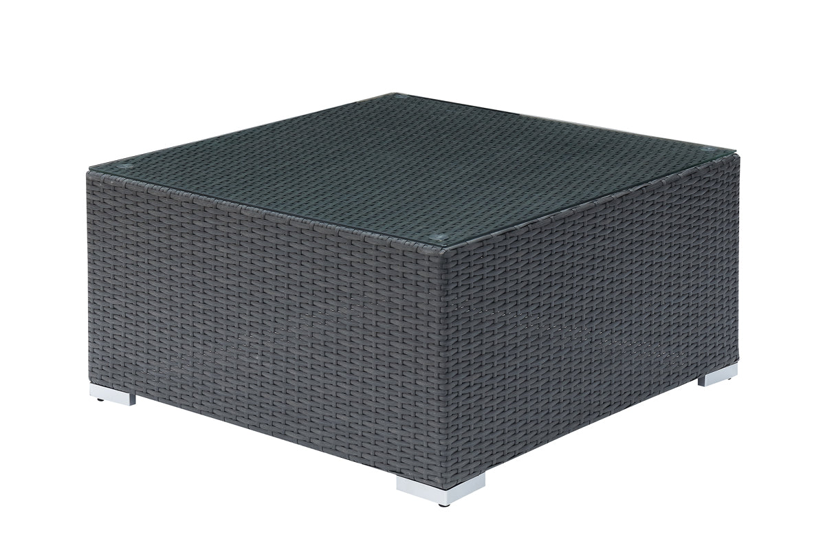 Lizkona Outdoor Wicker Coffee Table Grey Tan