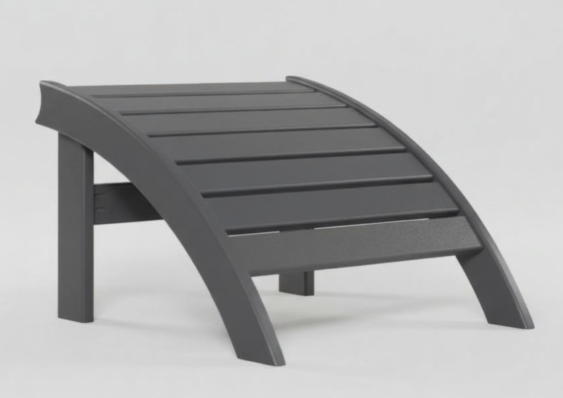 Classic Adirondack Ottoman - Charcoal Grey