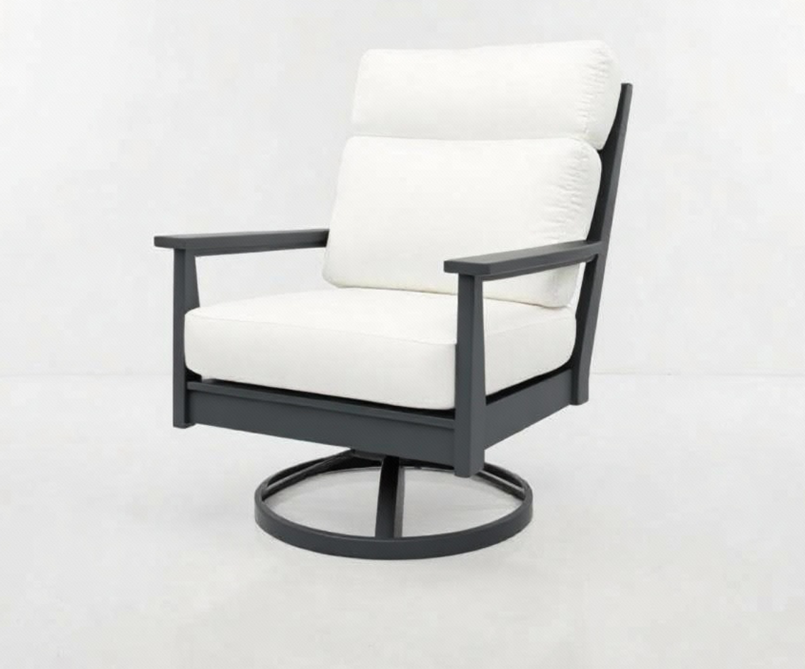 High Back Abaco Swivel Club Chair - Charcoal