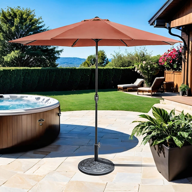 Mora 11' Outdoor Umbrella + 21" Round Base - JRS Patio