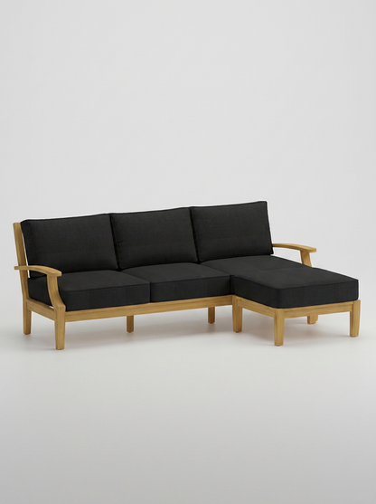 02A Mila Sofa Ottoman - Canvas Black - Jrs Patio San Diego