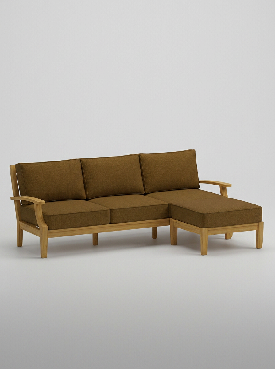 02A Mila Sofa Ottoman - Canvas Teak - Jrs Patio San Diego