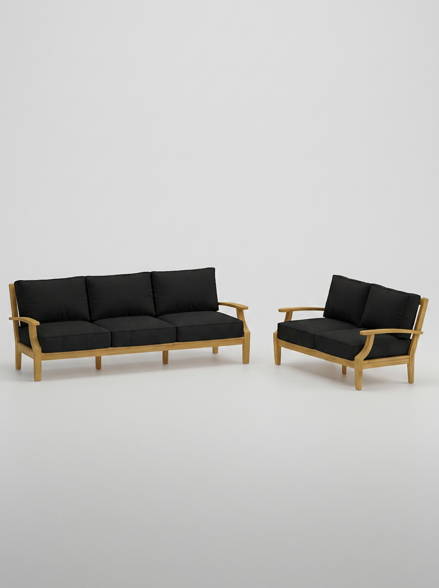 02B Mila Sofa Loveseat - Canvas Black - Jrs Patio San Diego