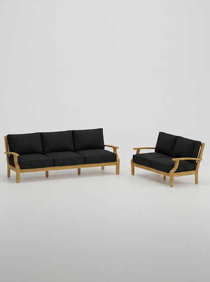 02B Mila Sofa Loveseat - Canvas Black - Jrs Patio San Diego
