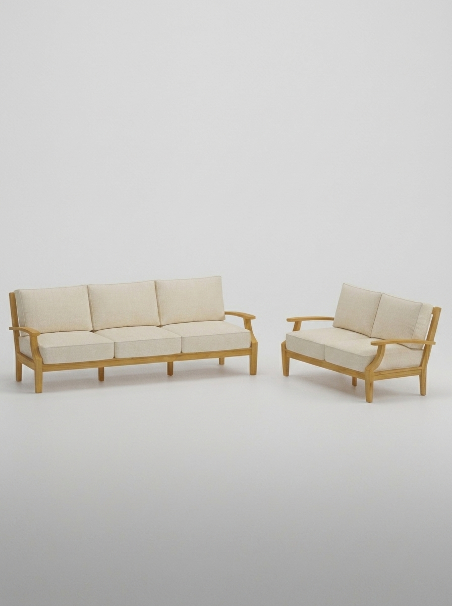 02B Mila Sofa Loveseat - Canvas Canvas - Jrs Patio San Diego