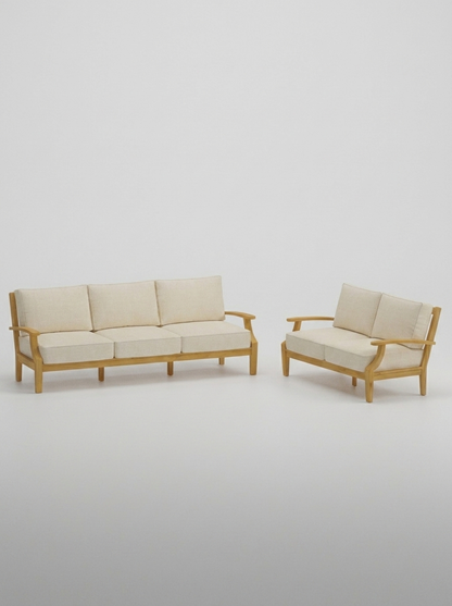 02B Mila Sofa Loveseat - Canvas Canvas - Jrs Patio San Diego
