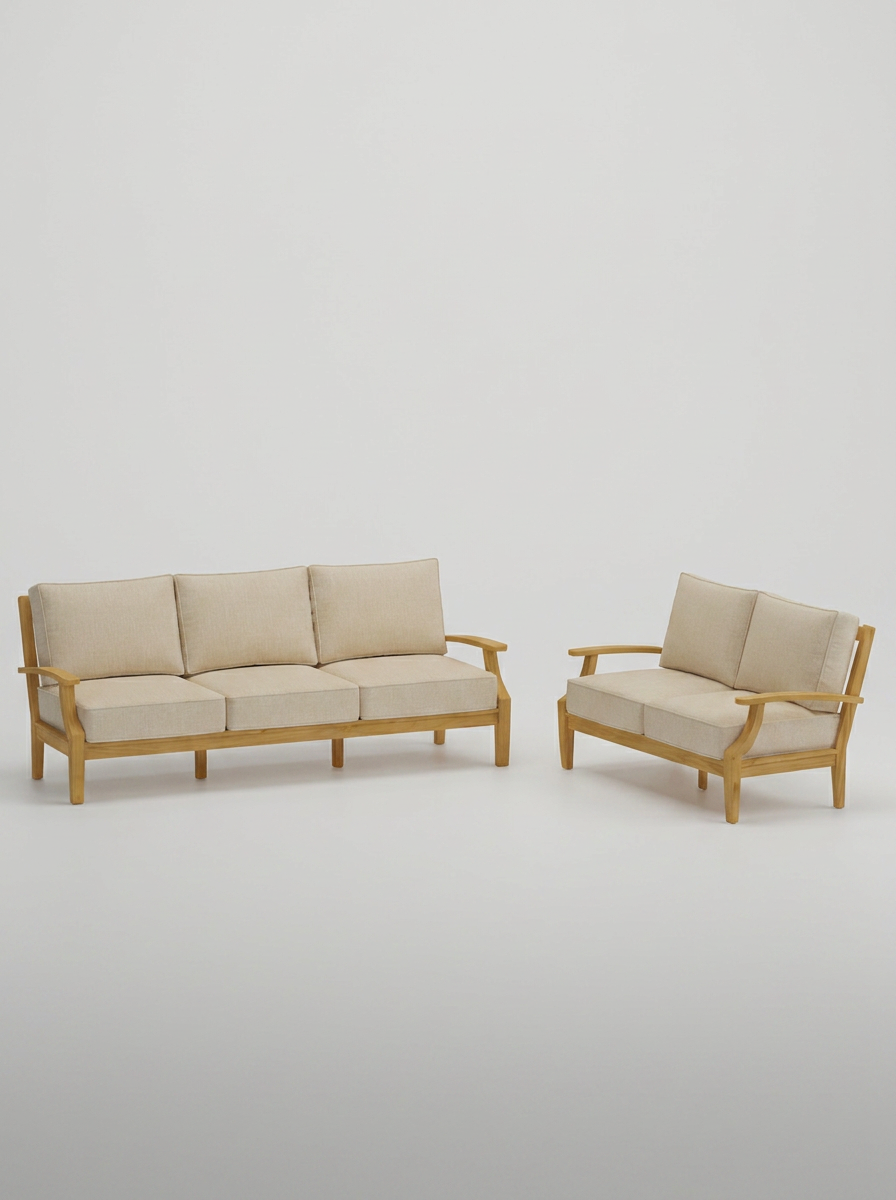 02B Mila Sofa Loveseat - Canvas Flax - Jrs Patio San Diego
