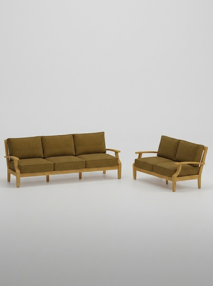 02B Mila Sofa Loveseat - Canvas Teak - Jrs Patio San Diego