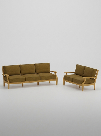 02B Mila Sofa Loveseat - Canvas Teak - Jrs Patio San Diego