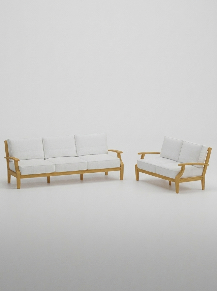 02B Mila Sofa Loveseat - Olefin White - Jrs Patio San Diego
