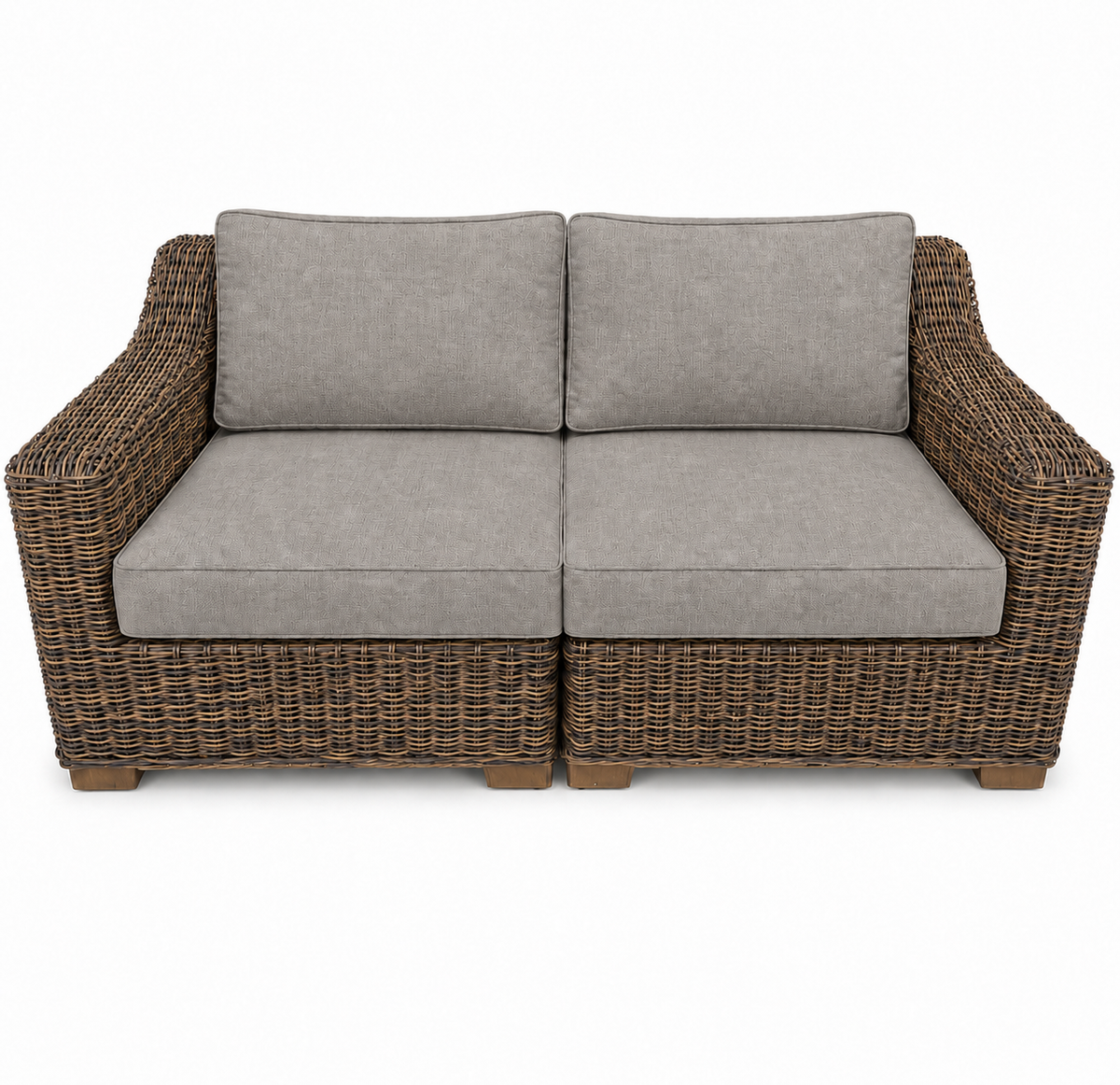 Seacoast – Outdoor Loveseat in brown wicker, Cast Shale (40432)