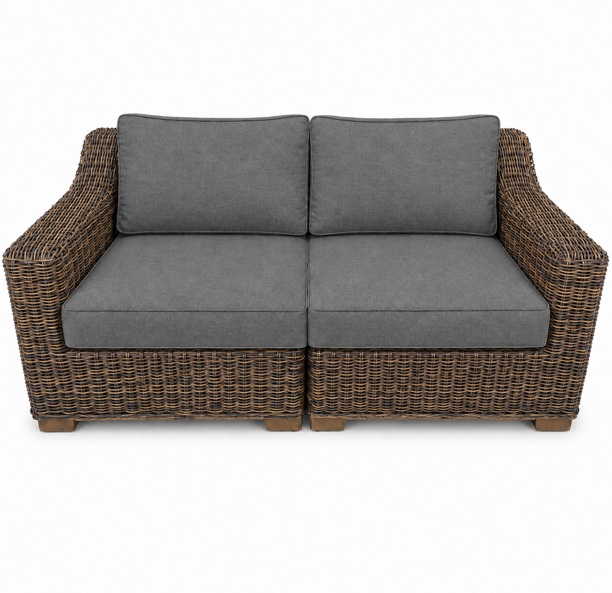 Seacoast – Outdoor Loveseat in brown wicker, Cast Slate (40434)