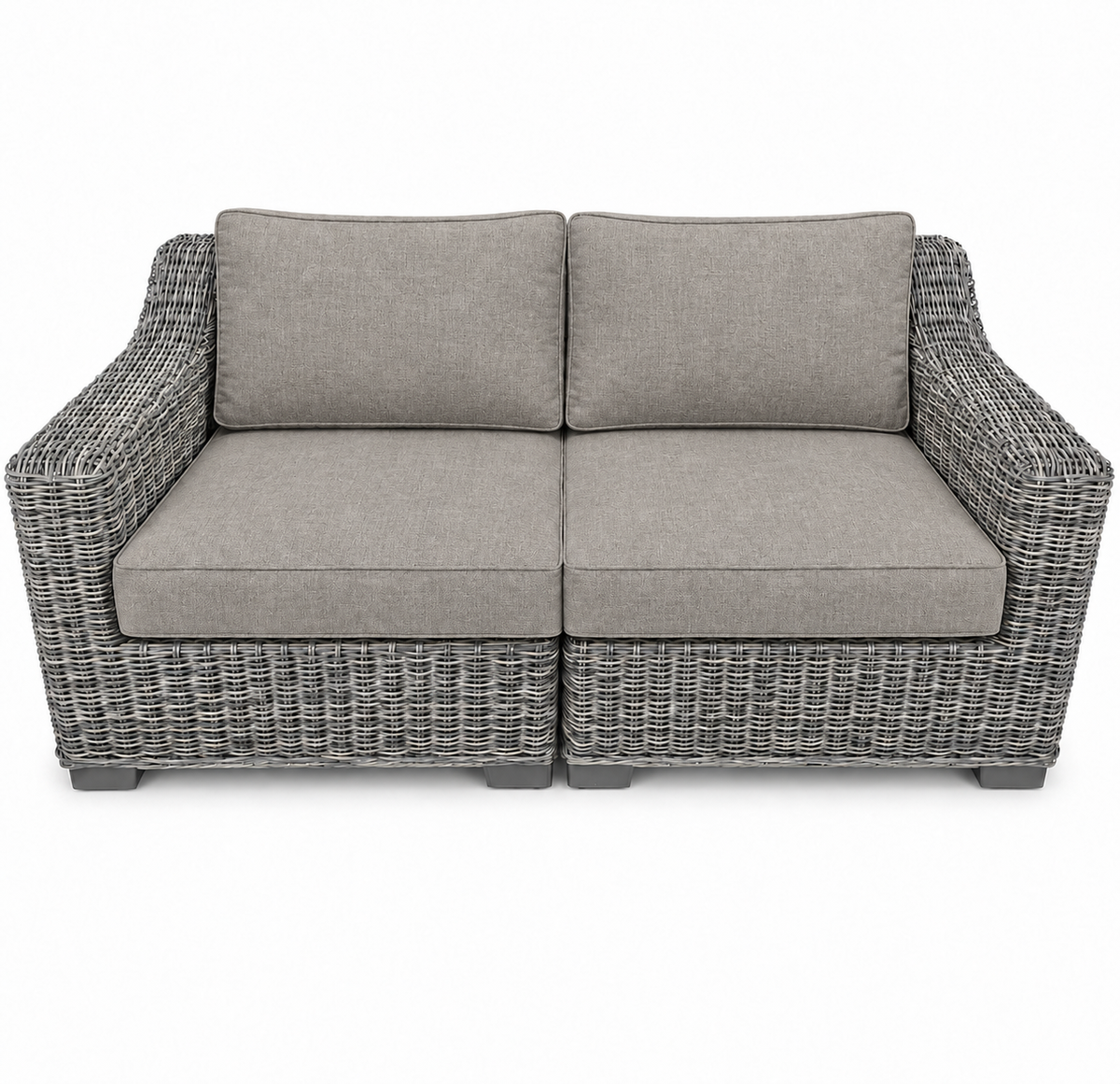 Seacoast – Outdoor Loveseat in gray wicker, Cast Shale (40432)