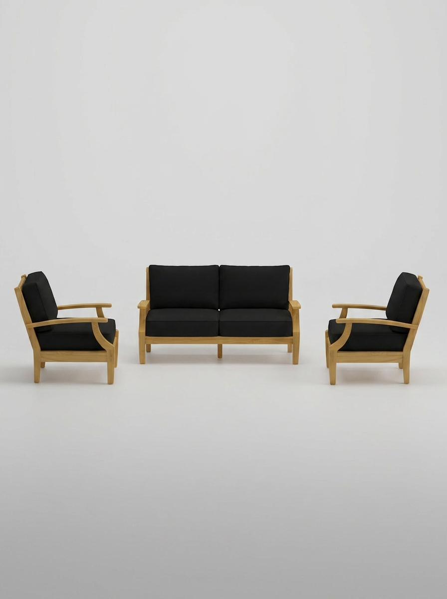 03A Mila 3-Piece Lounge Set - Canvas Black - Jrs Patio San Diego