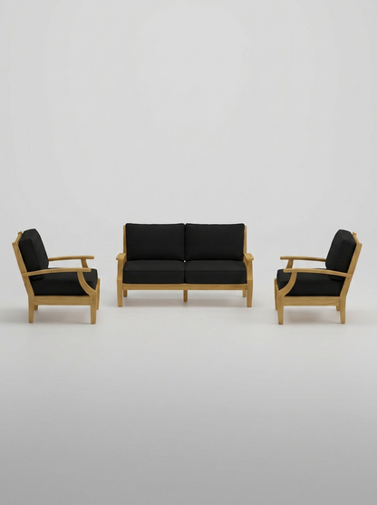 03A Mila 3-Piece Lounge Set - Canvas Black - Jrs Patio San Diego