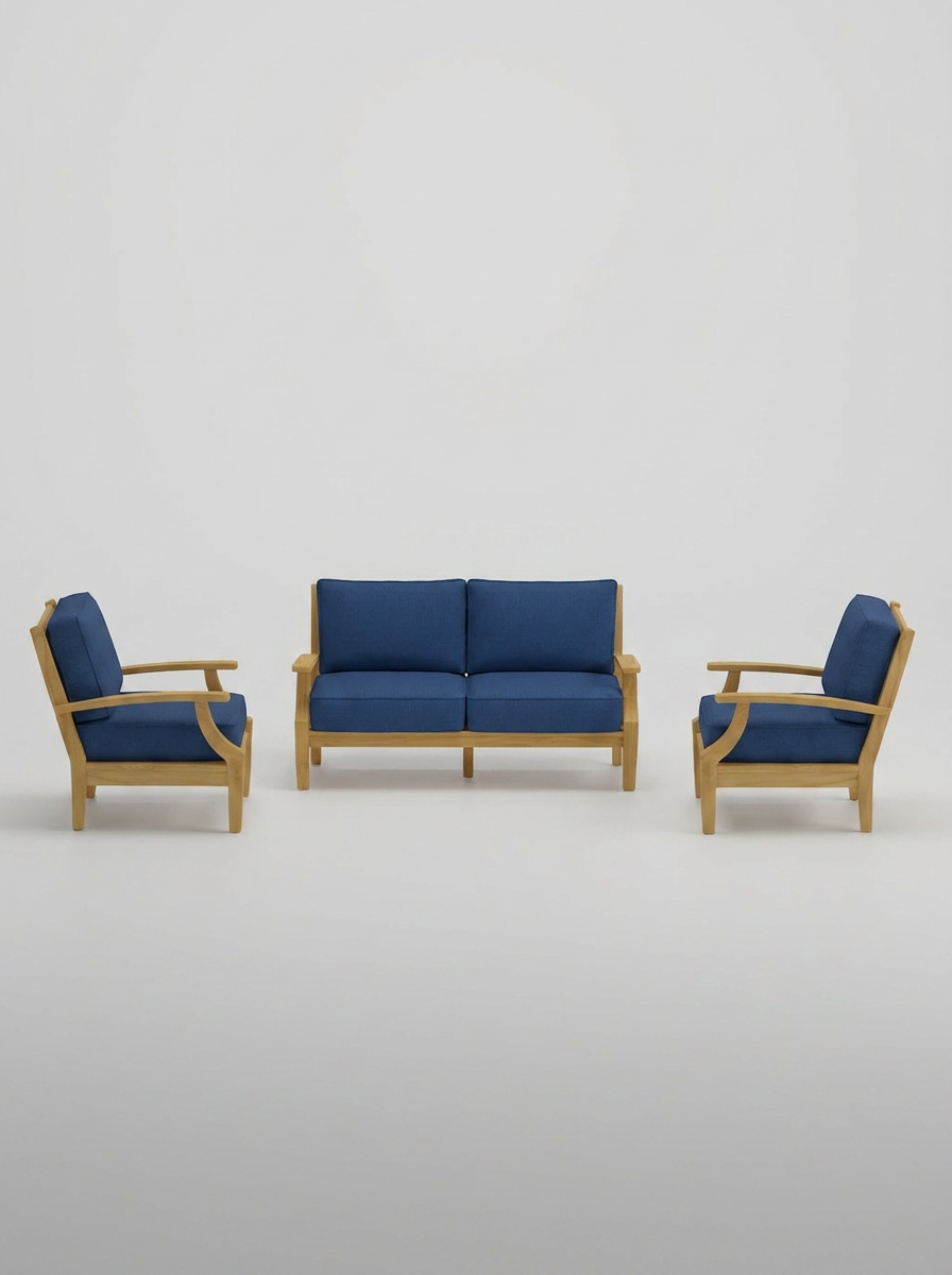 03A Mila 3-Piece Lounge Set - Canvas Navy - Jrs Patio San Diego