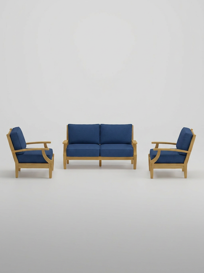 03A Mila 3-Piece Lounge Set - Canvas Navy - Jrs Patio San Diego