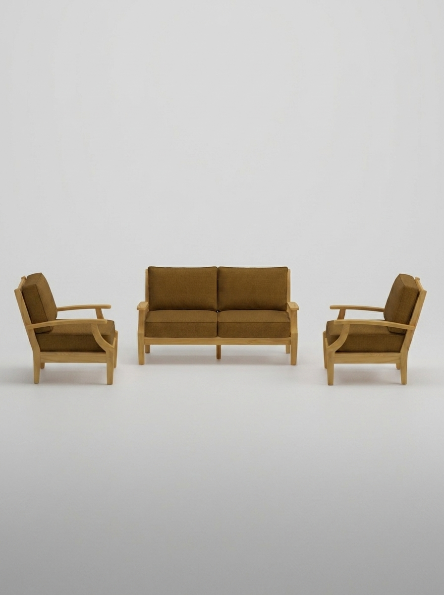 03A Mila 3-Piece Lounge Set - Canvas Teak - Jrs Patio San Diego