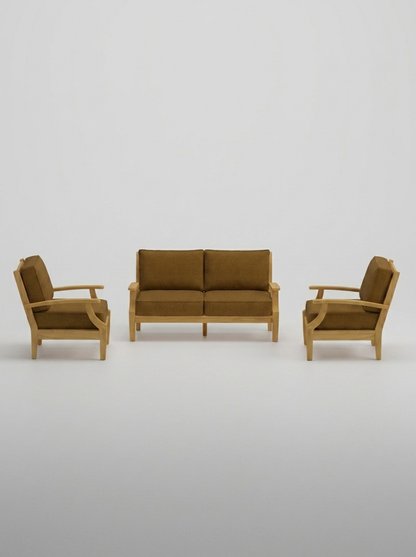 03A Mila 3-Piece Lounge Set - Canvas Teak - Jrs Patio San Diego