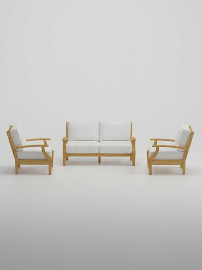 03A Mila 3-Piece Lounge Set - Olefin White - Jrs Patio San Diego