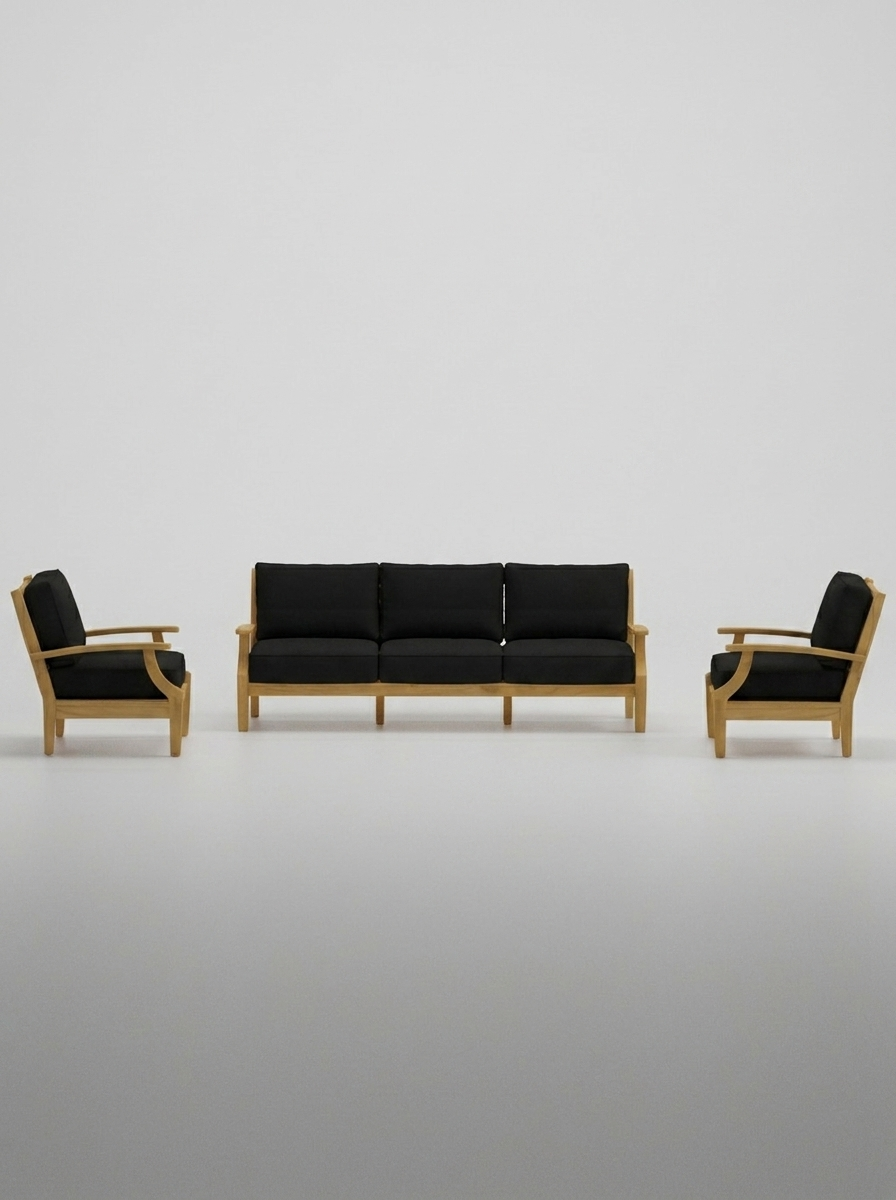 03B Mila Sofa Chat Set - Canvas Black - Jrs Patio San Diego