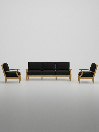03B Mila Sofa Chat Set - Canvas Black - Jrs Patio San Diego