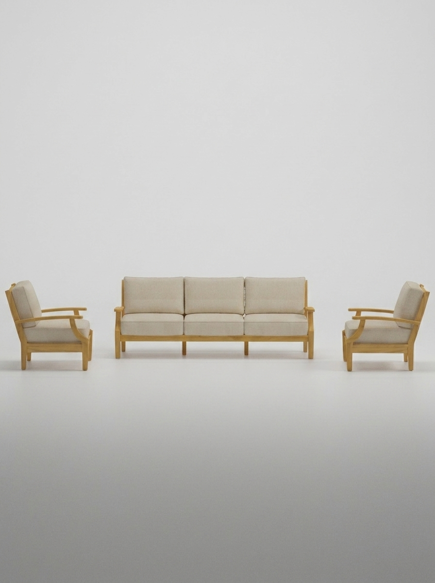 03B Mila Sofa Chat Set - Canvas Flax - Jrs Patio San Diego
