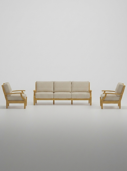 03B Mila Sofa Chat Set - Canvas Flax - Jrs Patio San Diego