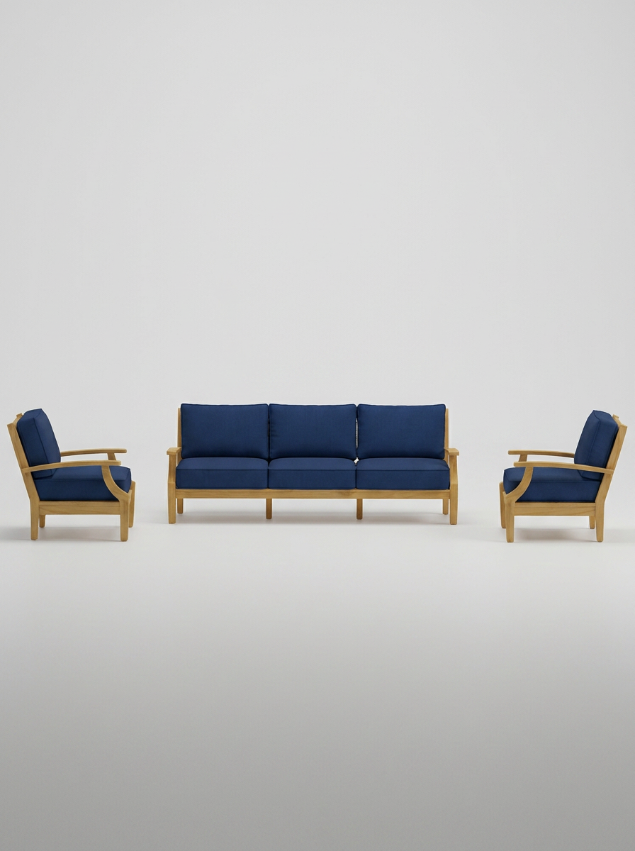 03B Mila Sofa Chat Set - Canvas Navy - Jrs Patio San Diego