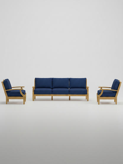 03B Mila Sofa Chat Set - Canvas Navy - Jrs Patio San Diego